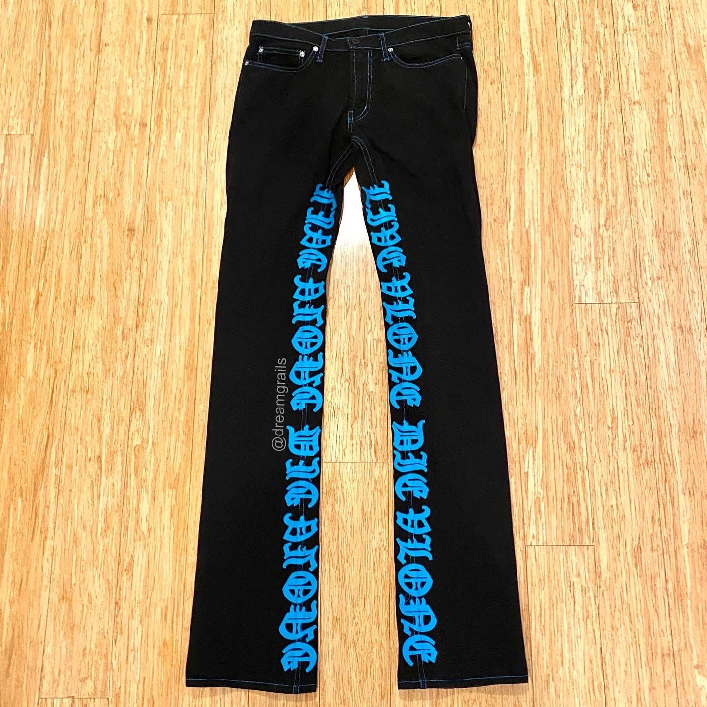 Vlone *SAMPLE* Vlone Old English Denim Blue | Grailed