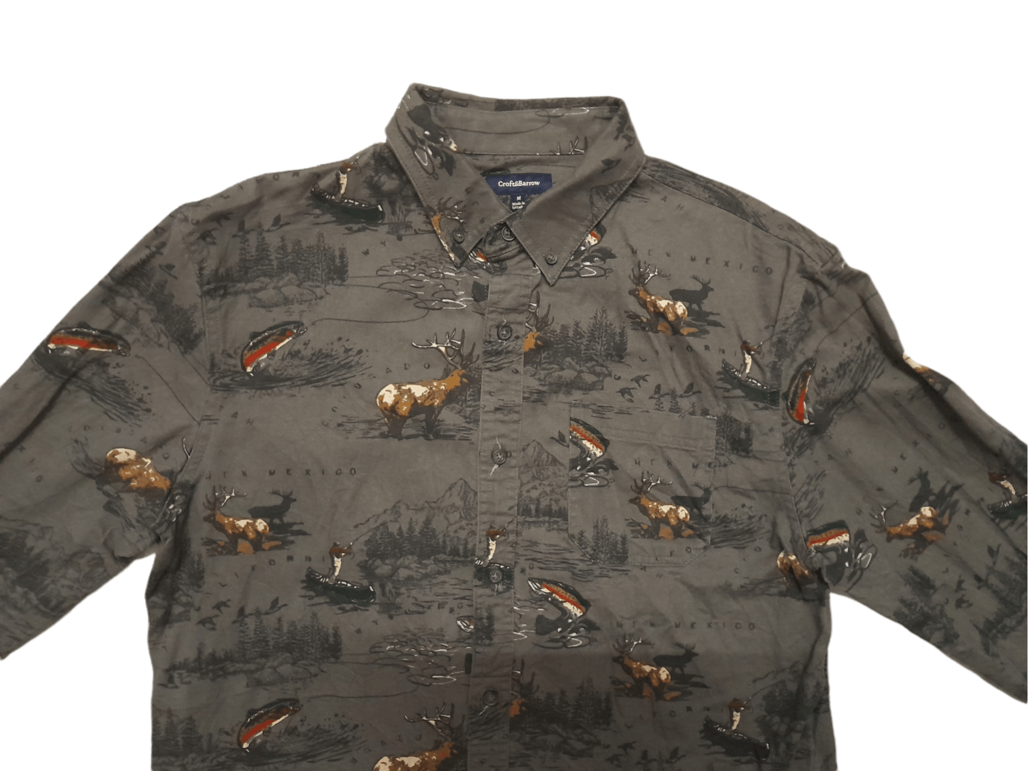 Croft & Barrow Croft & Barrow Full Print Hunting CHamois (E107) Size US M / EU 48-50 / 2 - 3 Thumbnail