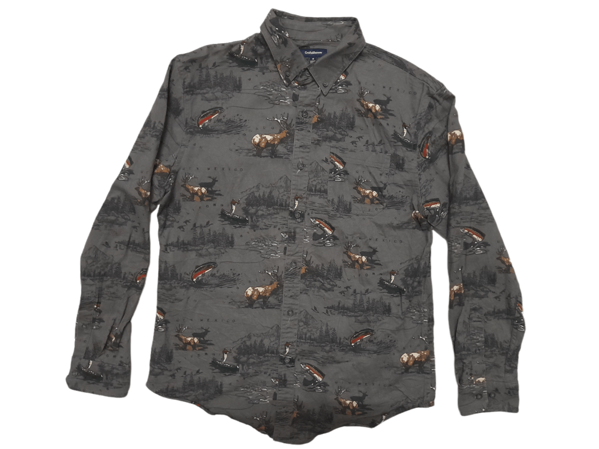 Croft & Barrow Croft & Barrow Full Print Hunting CHamois (E107) Size US M / EU 48-50 / 2 - 1 Thumbnail