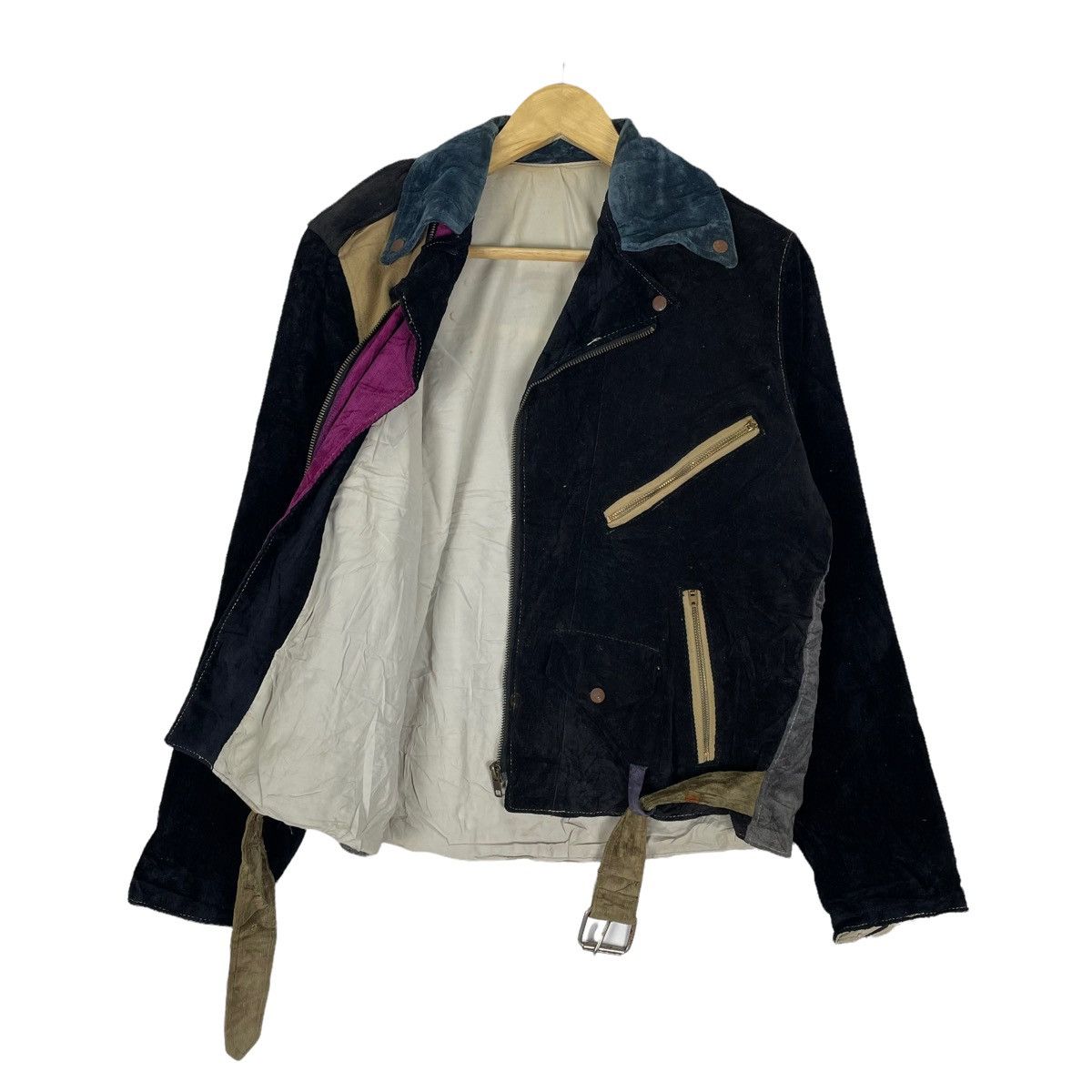 Velvet ☀️90s BIKERS VELVET DOUBLE COLLAR ZIPPER JACKET Size US S / EU 44-46 / 1 - 2 Thumbnail