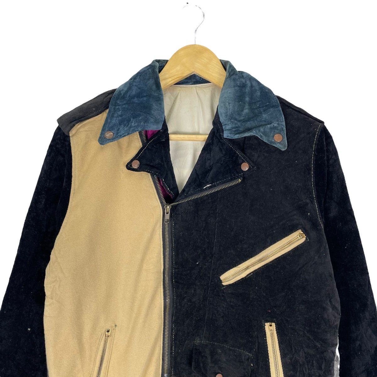 Velvet ☀️90s BIKERS VELVET DOUBLE COLLAR ZIPPER JACKET Size US S / EU 44-46 / 1 - 3 Thumbnail