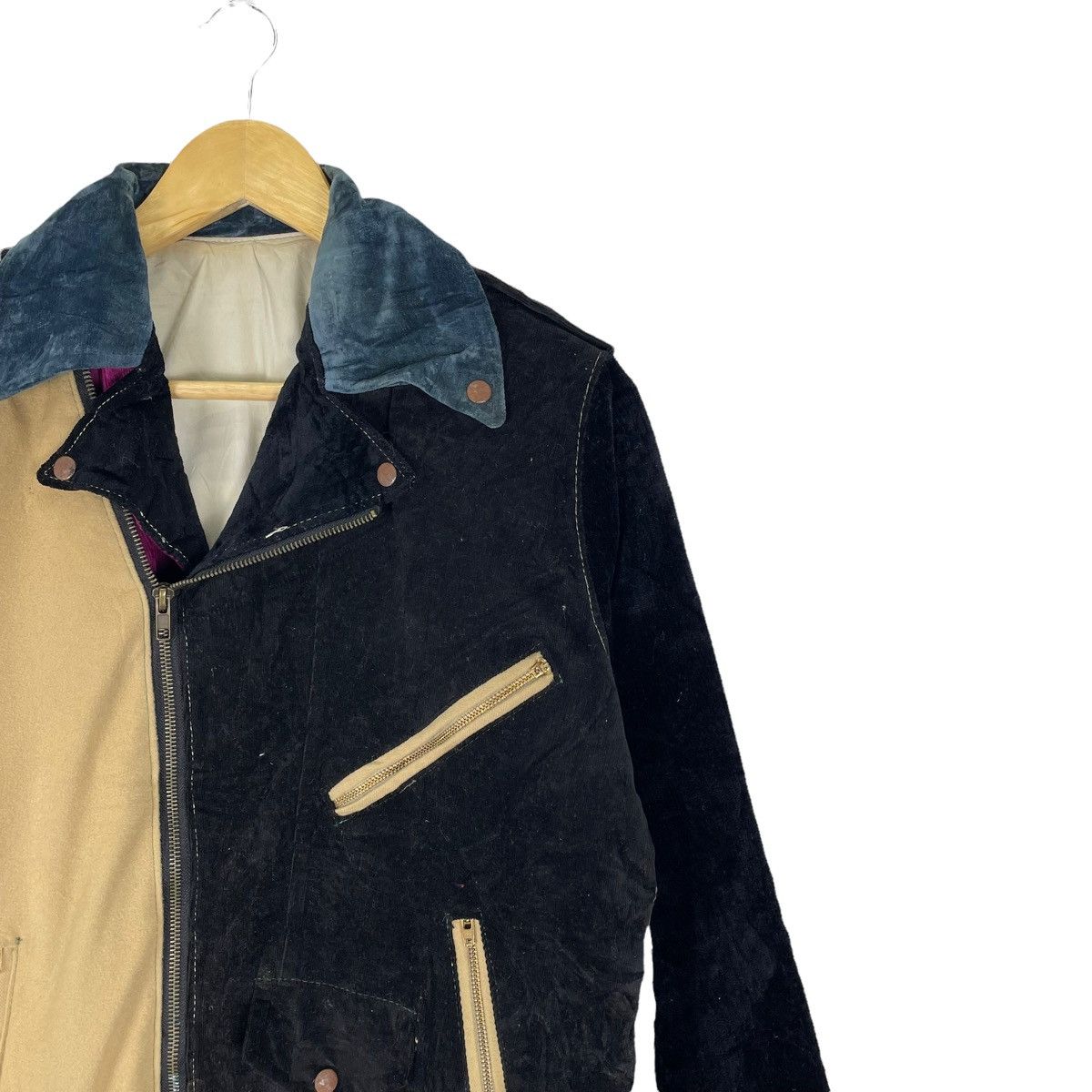 Velvet ☀️90s BIKERS VELVET DOUBLE COLLAR ZIPPER JACKET Size US S / EU 44-46 / 1 - 4 Thumbnail