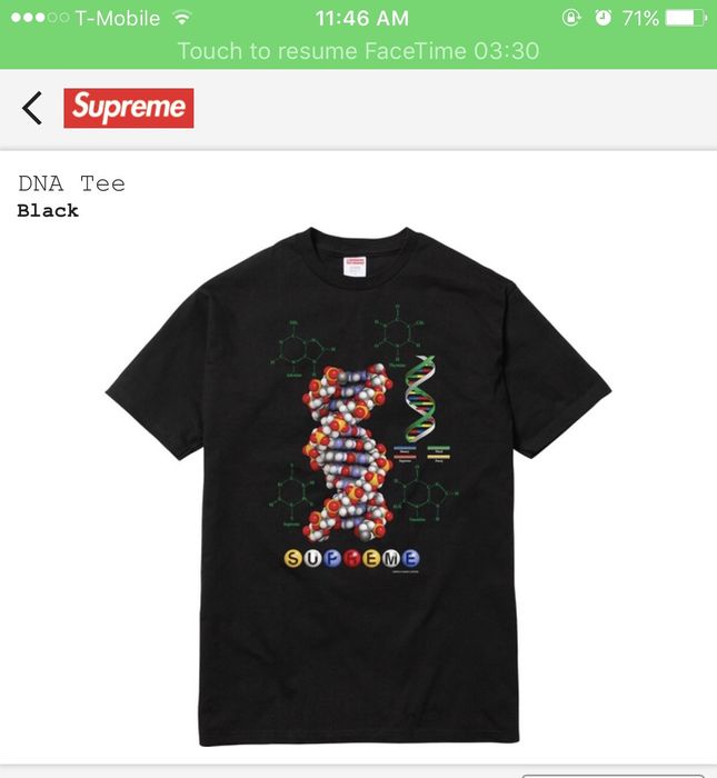 Supreme dna tee store black