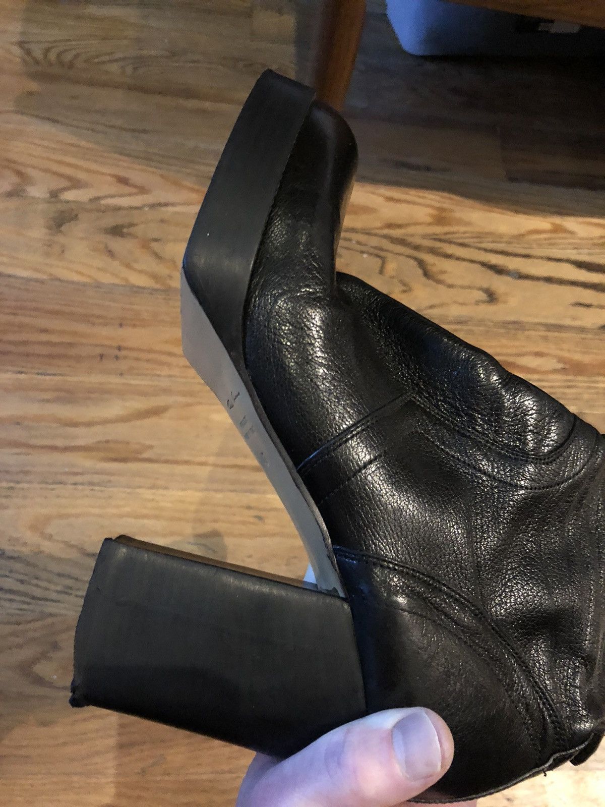 Rick Owens Destroy leather heels boots Size US 9 / EU 42 - 21 Thumbnail
