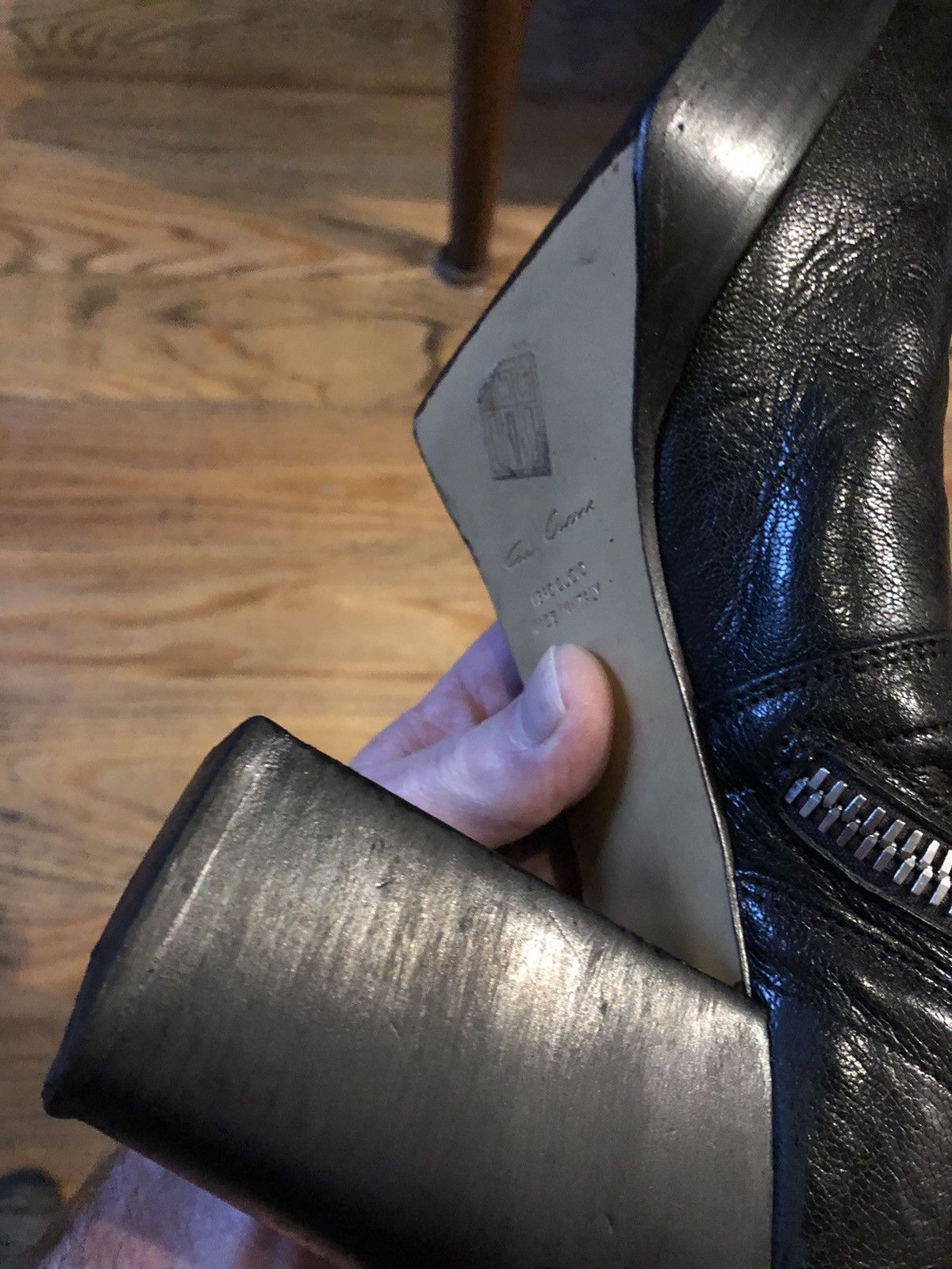 Rick Owens Destroy leather heels boots Size US 9 / EU 42 - 12 Thumbnail