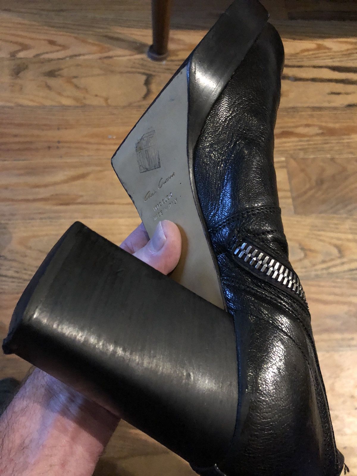 Rick Owens Destroy leather heels boots Size US 9 / EU 42 - 13 Thumbnail