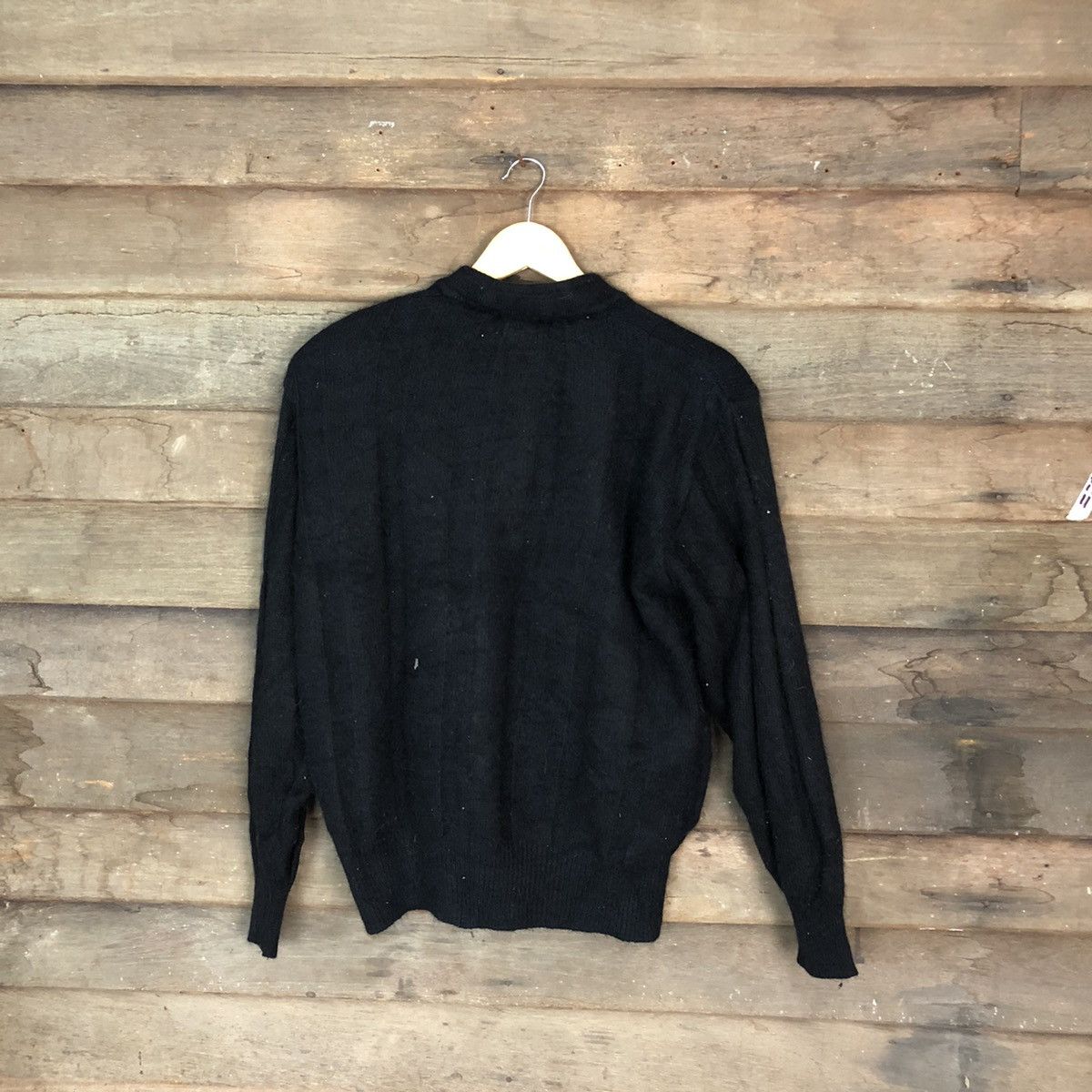 Vintage Care Can It Black Patterned Cardigans japan knitwear #6827 Size M / US 6-8 / IT 42-44 - 9 Thumbnail