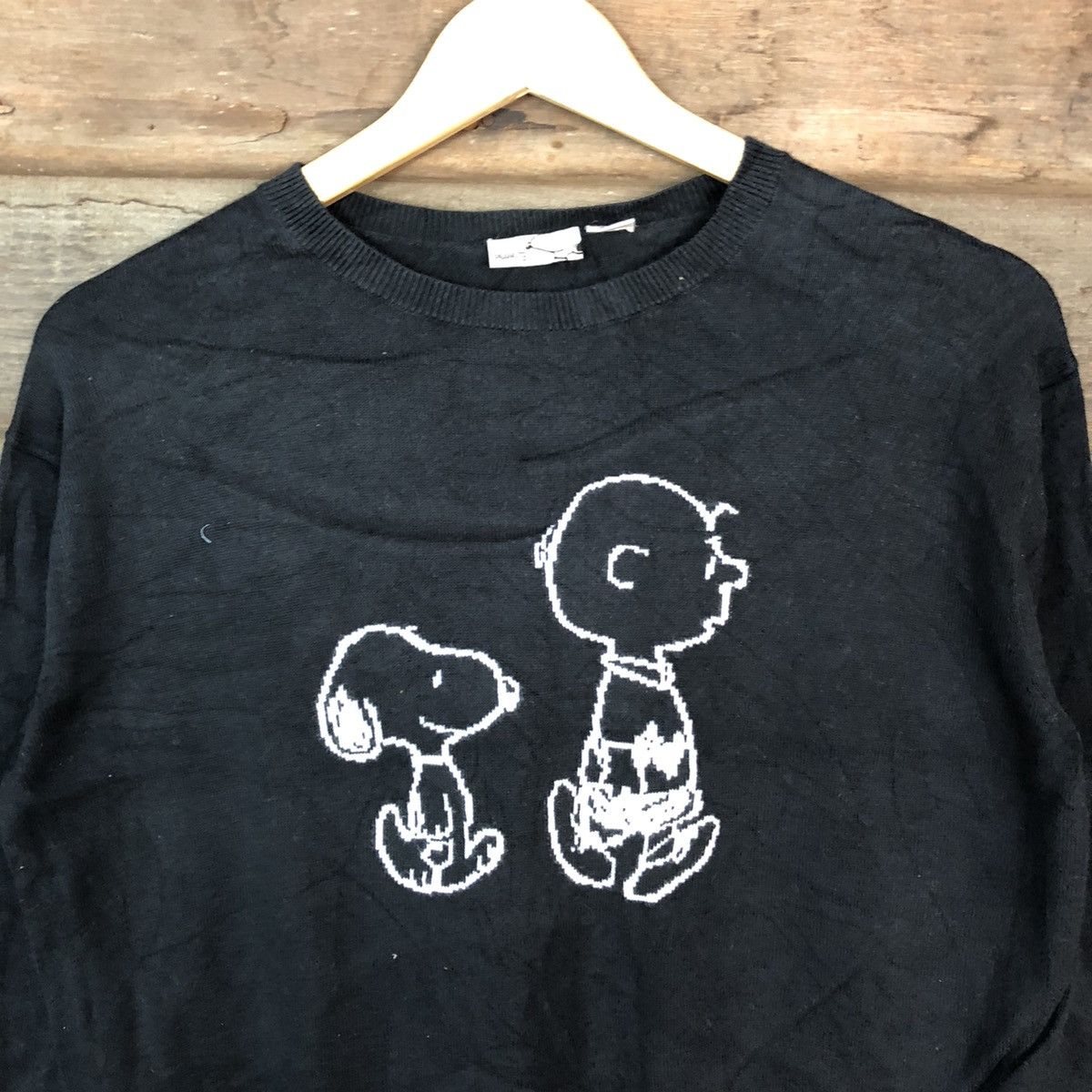 Japanese Brand × Peanuts × Uniqlo Uniqlo x Peanuts Black Knitwear sweatshirt #6817 Size US S / EU 44-46 / 1 - 6 Thumbnail
