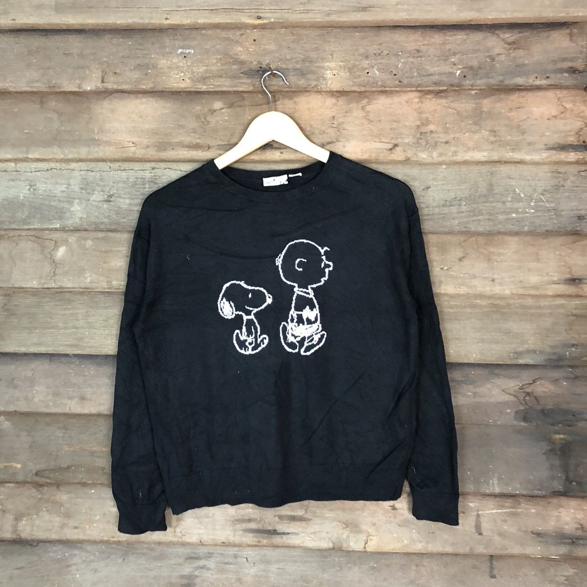 Japanese Brand × Peanuts × Uniqlo Uniqlo x Peanuts Black Knitwear sweatshirt #6817 Size US S / EU 44-46 / 1 - 1 Thumbnail