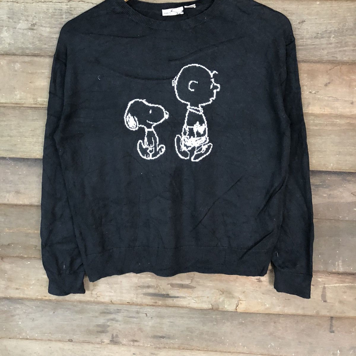 Japanese Brand × Peanuts × Uniqlo Uniqlo x Peanuts Black Knitwear sweatshirt #6817 Size US S / EU 44-46 / 1 - 3 Thumbnail