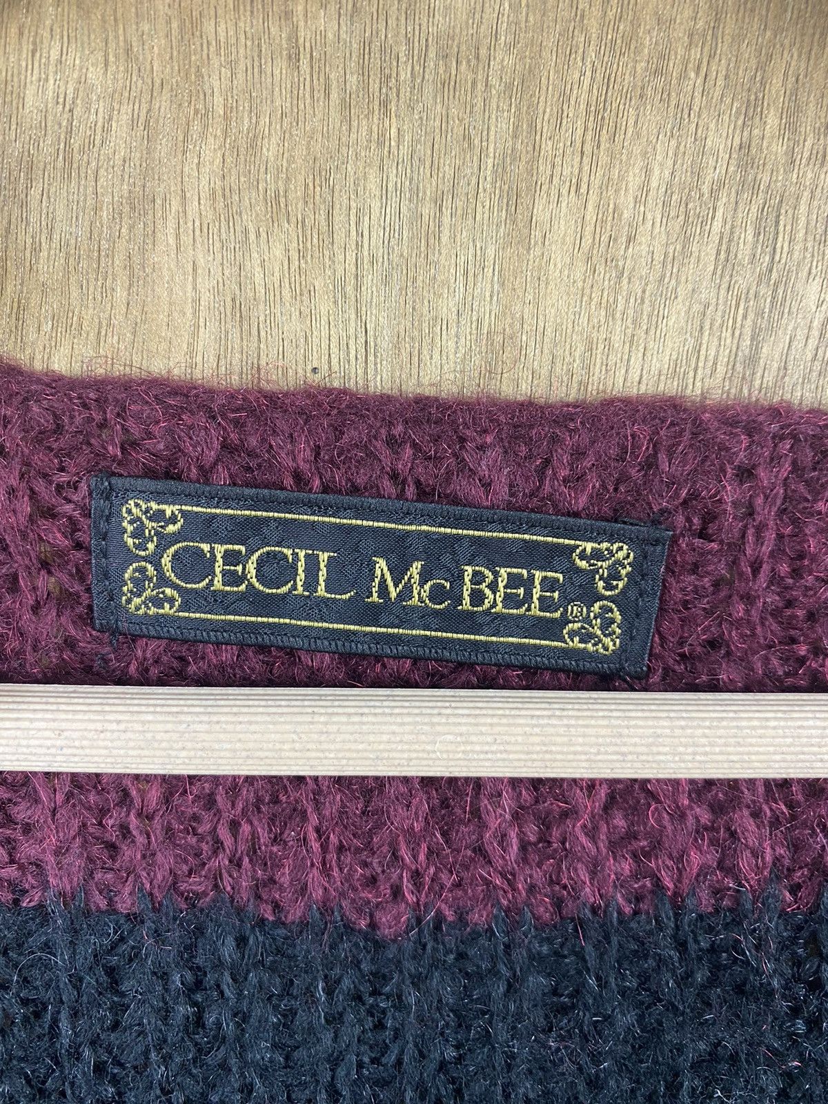 Homespun Knitwear × Japanese Brand × OVER THE STRiPES Cecil McBee stripe japan Kniwear #Z016 Size US L / EU 52-54 / 3 - 5 Thumbnail