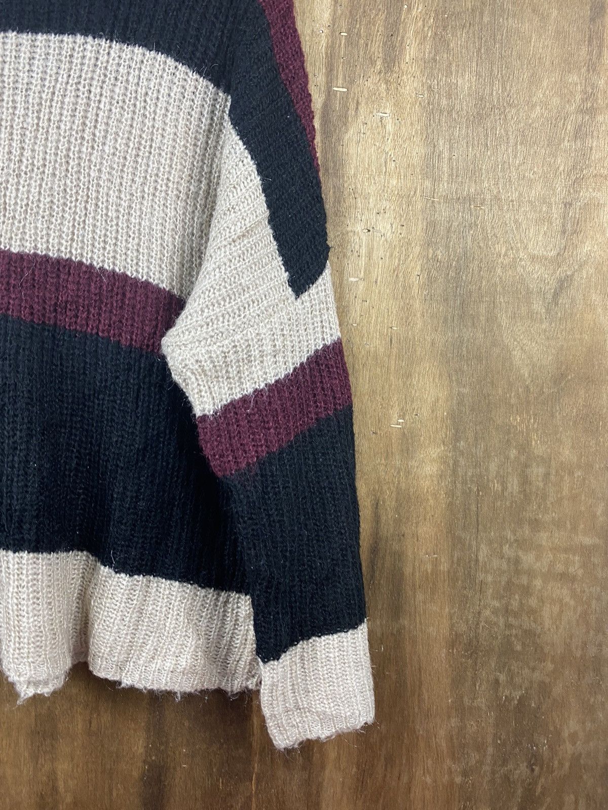 Homespun Knitwear × Japanese Brand × OVER THE STRiPES Cecil McBee stripe japan Kniwear #Z016 Size US L / EU 52-54 / 3 - 17 Thumbnail