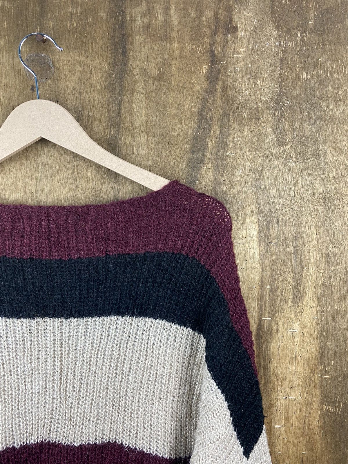 Homespun Knitwear × Japanese Brand × OVER THE STRiPES Cecil McBee stripe japan Kniwear #Z016 Size US L / EU 52-54 / 3 - 14 Thumbnail