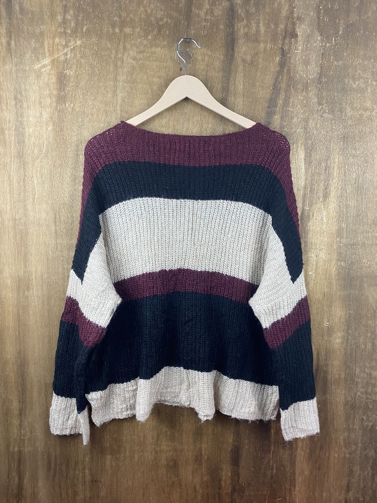 Homespun Knitwear × Japanese Brand × OVER THE STRiPES Cecil McBee stripe japan Kniwear #Z016 Size US L / EU 52-54 / 3 - 10 Thumbnail