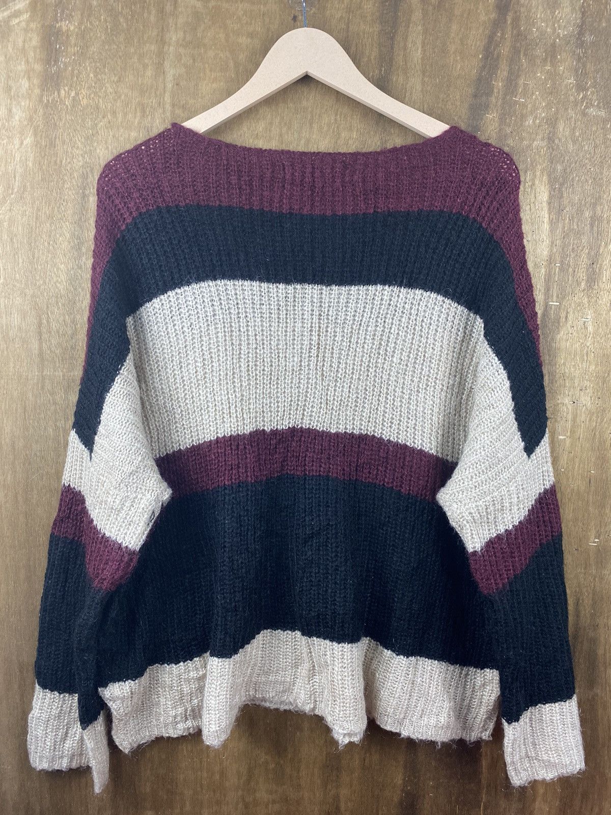 Homespun Knitwear × Japanese Brand × OVER THE STRiPES Cecil McBee stripe japan Kniwear #Z016 Size US L / EU 52-54 / 3 - 11 Thumbnail