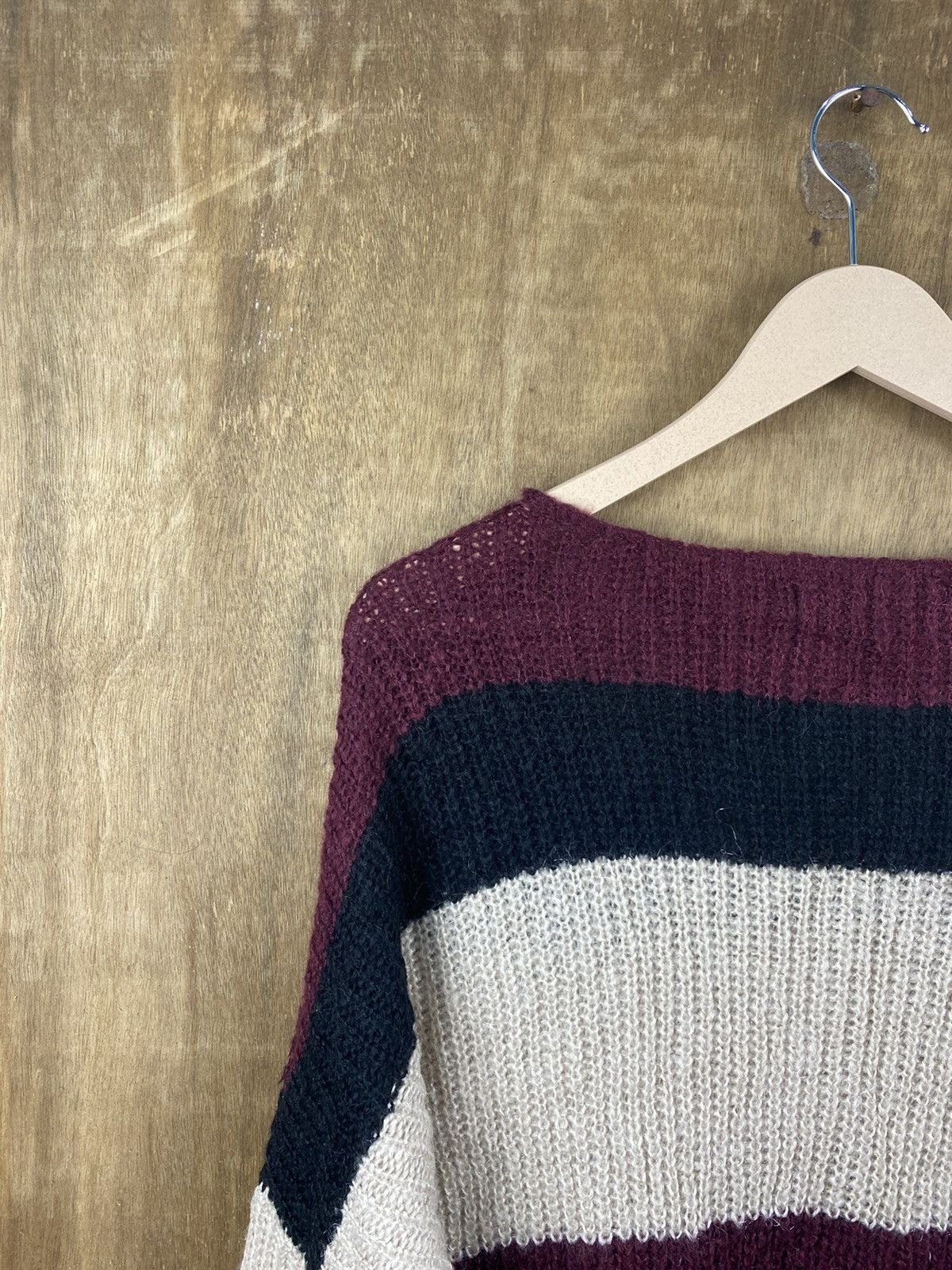 Homespun Knitwear × Japanese Brand × OVER THE STRiPES Cecil McBee stripe japan Kniwear #Z016 Size US L / EU 52-54 / 3 - 13 Thumbnail