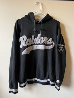 80s Vintage Los Angeles Raiders Grey Black Color Block Hoodie