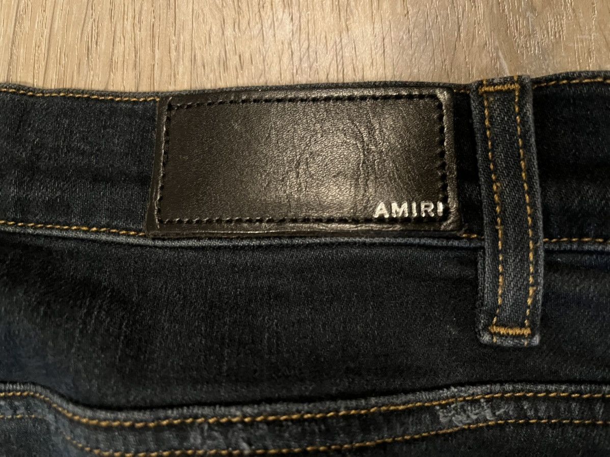 Amiri Dark Indigo MX1 Leather Jeans Size US 31 - 8 Thumbnail