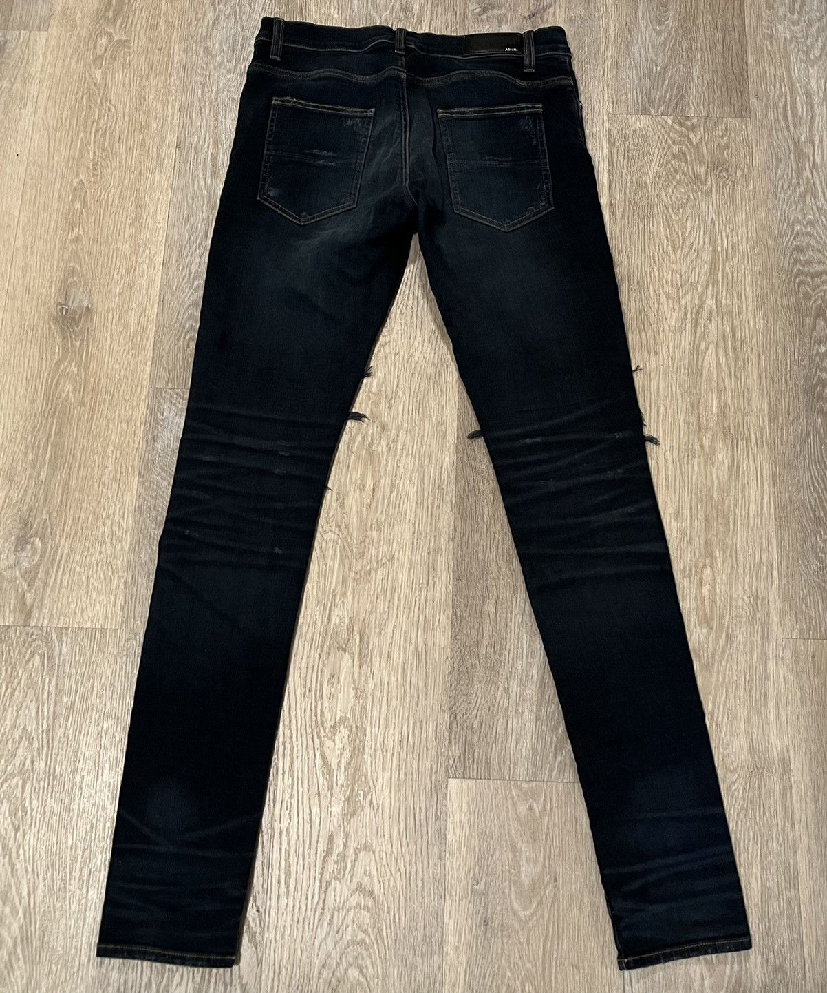 Amiri Dark Indigo MX1 Leather Jeans Size US 31 - 5 Thumbnail
