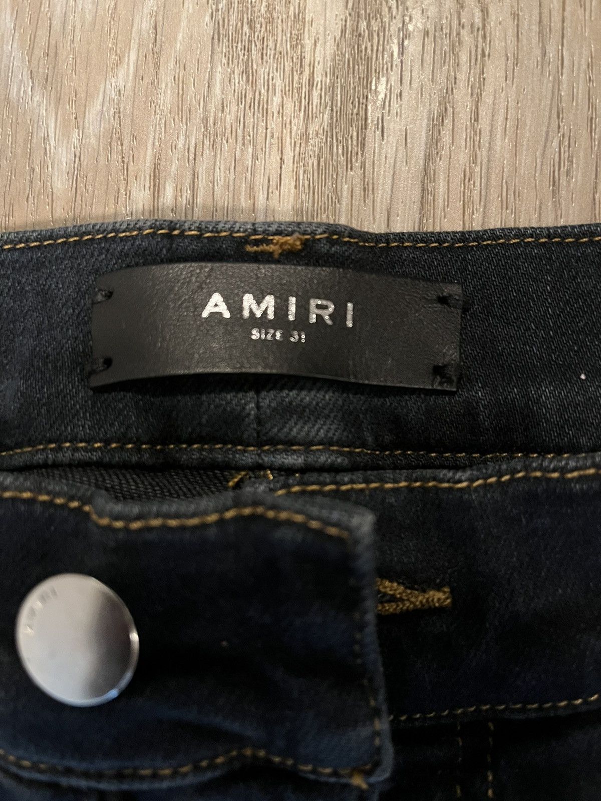 Amiri Dark Indigo MX1 Leather Jeans Size US 31 - 7 Thumbnail