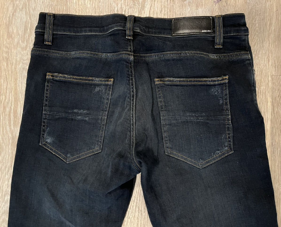 Amiri Dark Indigo MX1 Leather Jeans Size US 31 - 3 Thumbnail