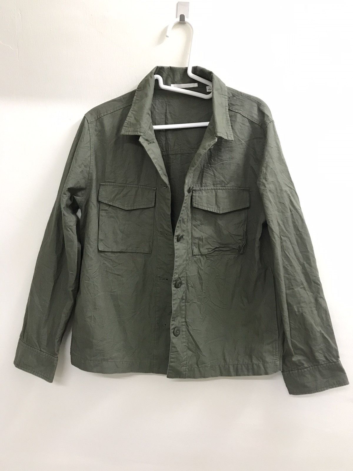 Japanese Brand × Uniqlo × Vintage Vintage Army Shirt Button Up Size US L / EU 52-54 / 3 - 3 Thumbnail