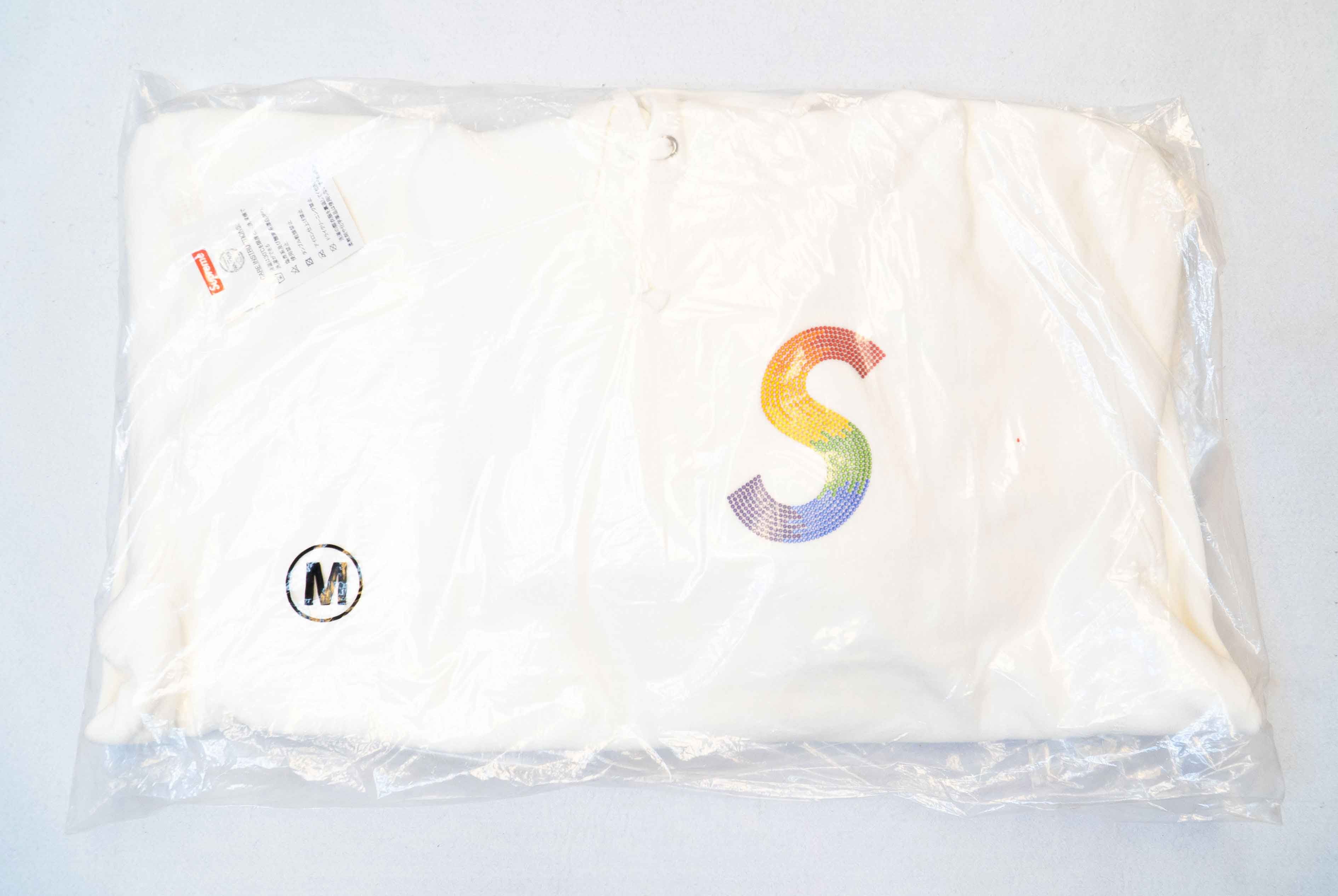 Supreme Swarovski S Logo Hooded Sweatshirt White Size M - www