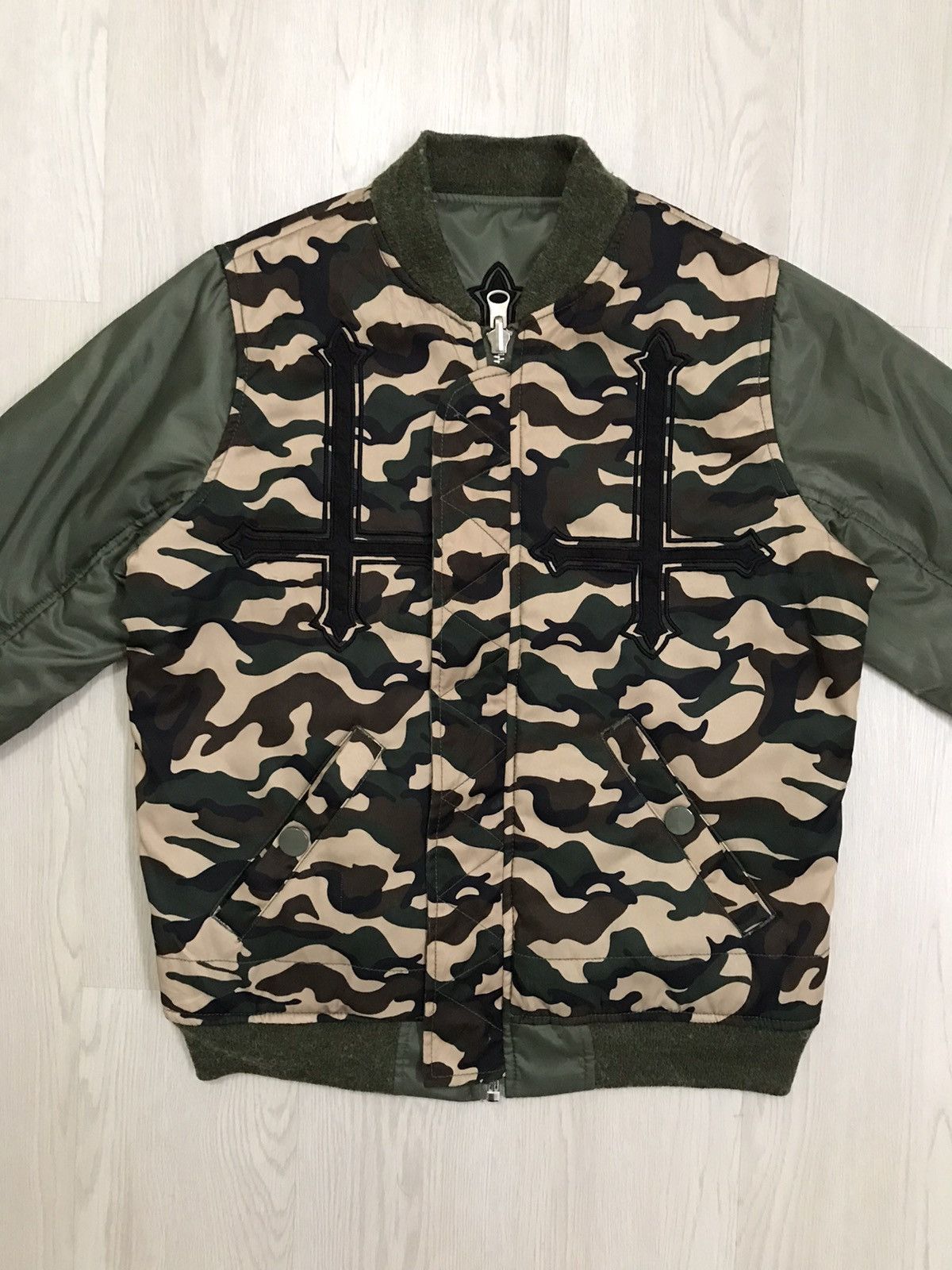Japanese Brand × Seditionaries × Vintage 💥RARE💥 Vintage Punk Bomber Jacket Camo Reversible Jacket Size US M / EU 48-50 / 2 - 3 Thumbnail