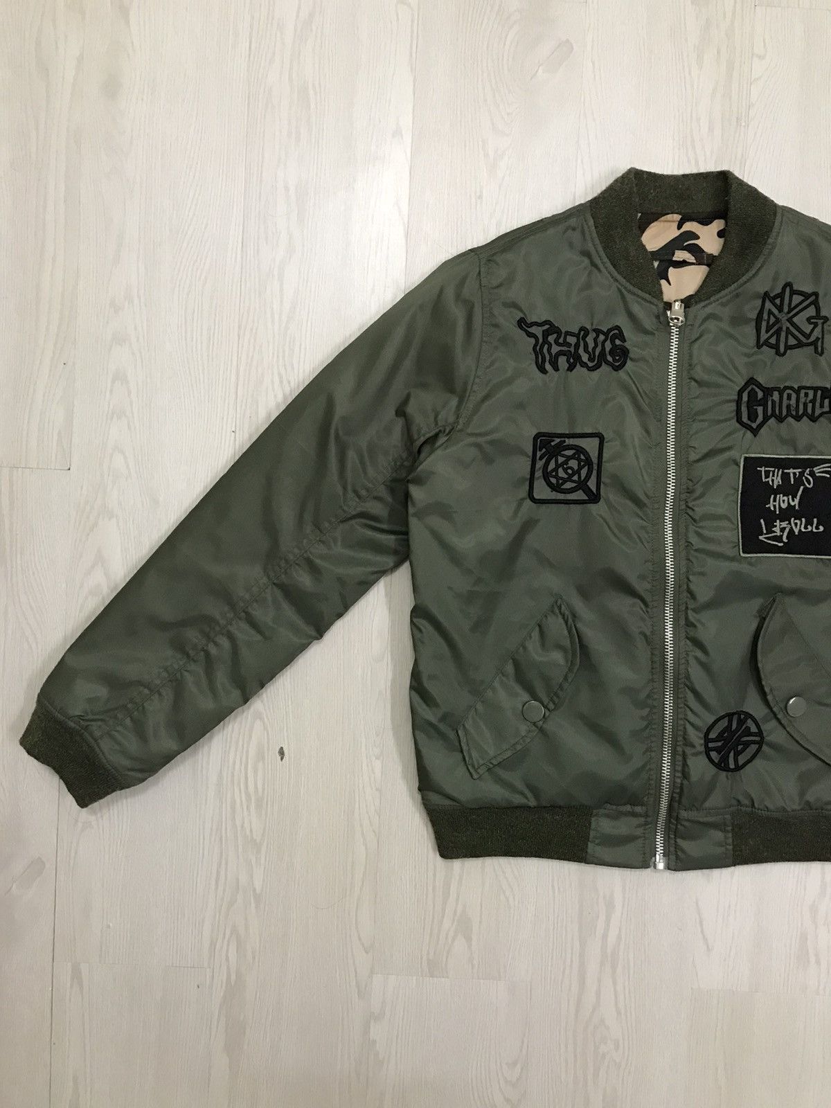 Japanese Brand × Seditionaries × Vintage 💥RARE💥 Vintage Punk Bomber Jacket Camo Reversible Jacket Size US M / EU 48-50 / 2 - 9 Thumbnail