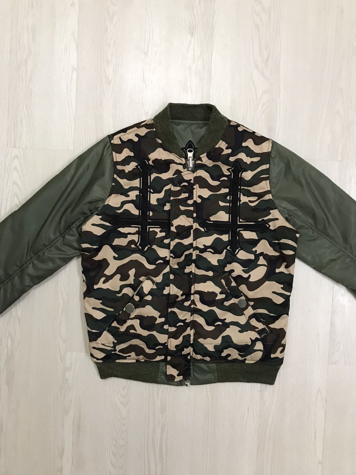 Japanese Brand × Seditionaries × Vintage 💥RARE💥 Vintage Punk Bomber Jacket Camo Reversible Jacket Size US M / EU 48-50 / 2 - 12 Thumbnail
