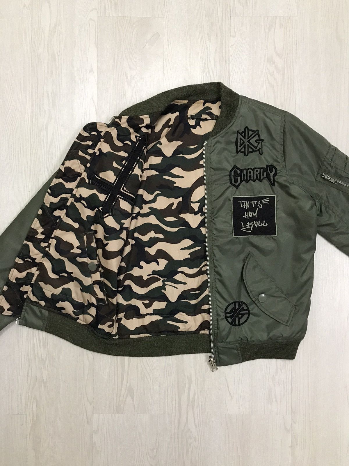 Japanese Brand × Seditionaries × Vintage 💥RARE💥 Vintage Punk Bomber Jacket Camo Reversible Jacket Size US M / EU 48-50 / 2 - 8 Thumbnail