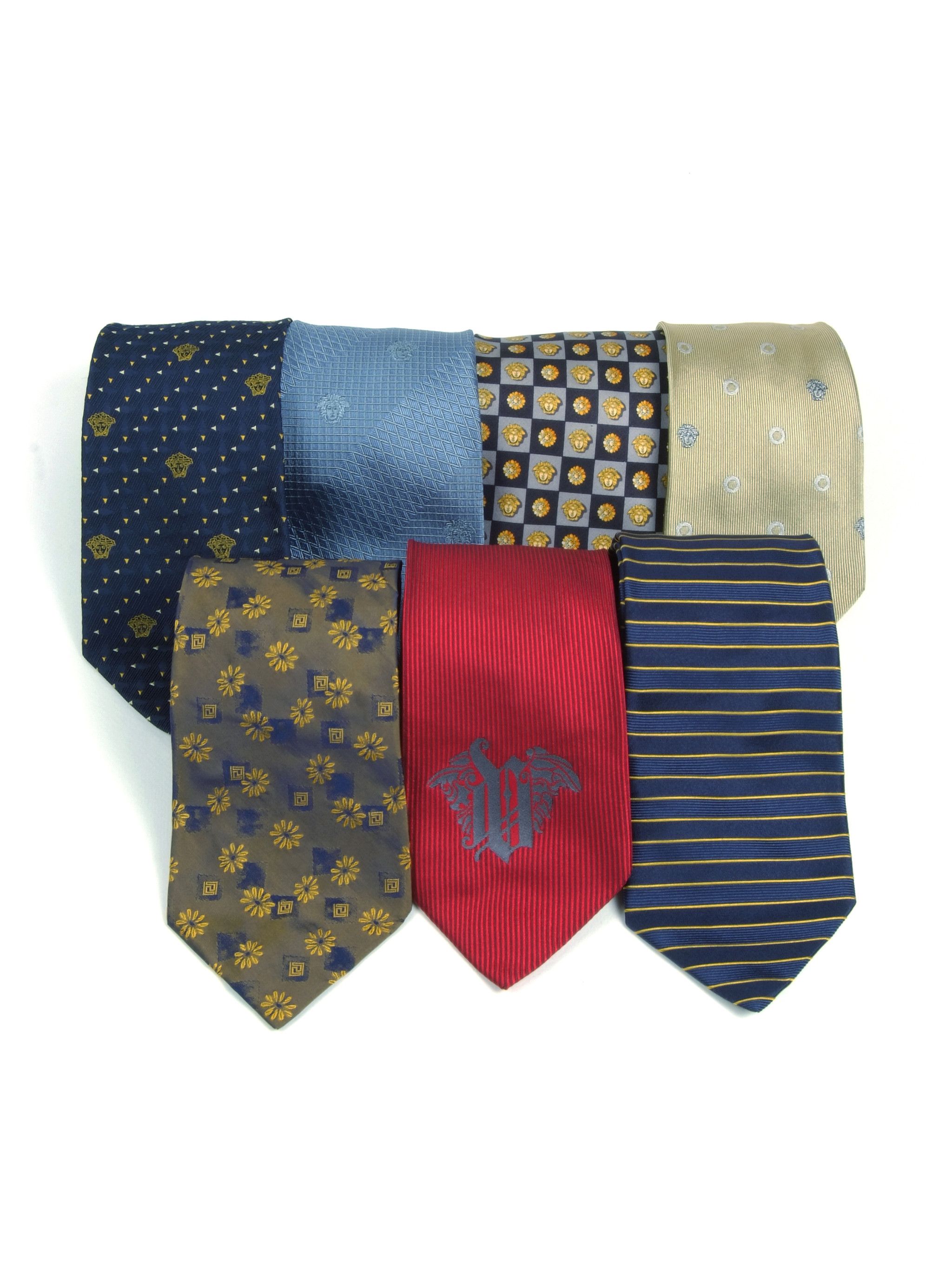 Versace × Vintage Lot of 7 Gianni Versace Medusa Vintage Silk Necktie Size ONE SIZE - 1 Thumbnail