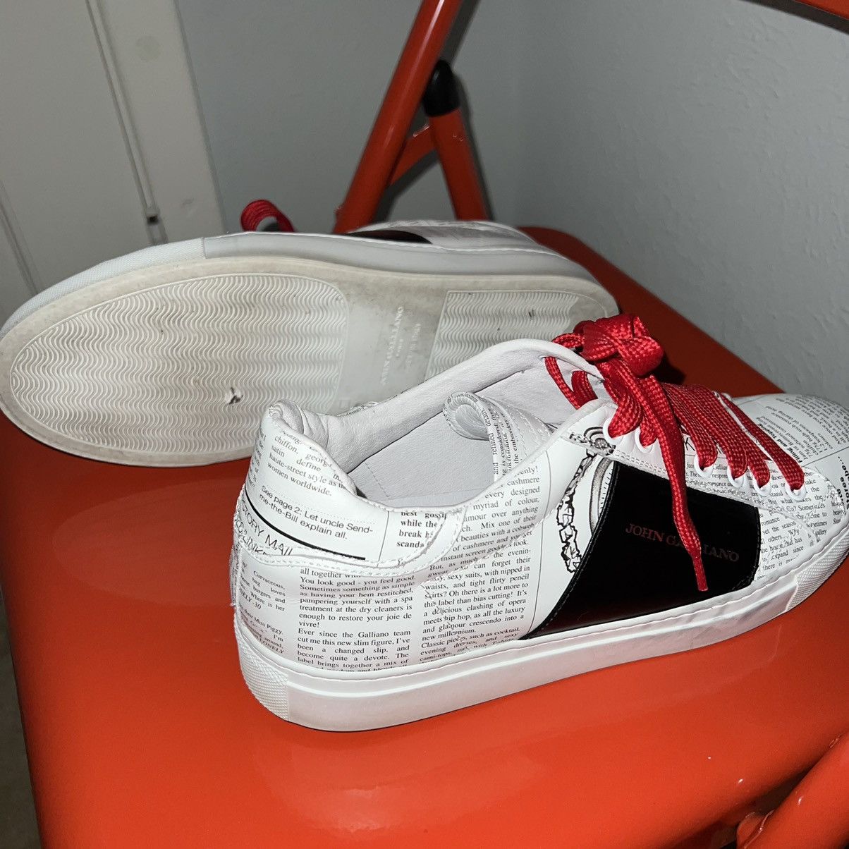 John Galliano ICONIC John Galliano Newspaper Sneakers, Red