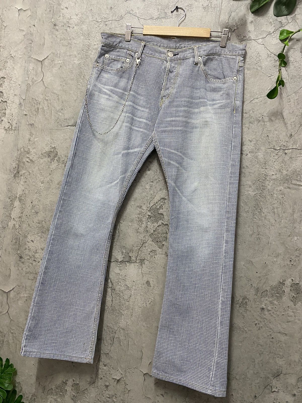 Hysteric Glamour Vintage Hysteric Glamour Check Flared Denim Pants Size US 32 / EU 48 - 3 Thumbnail