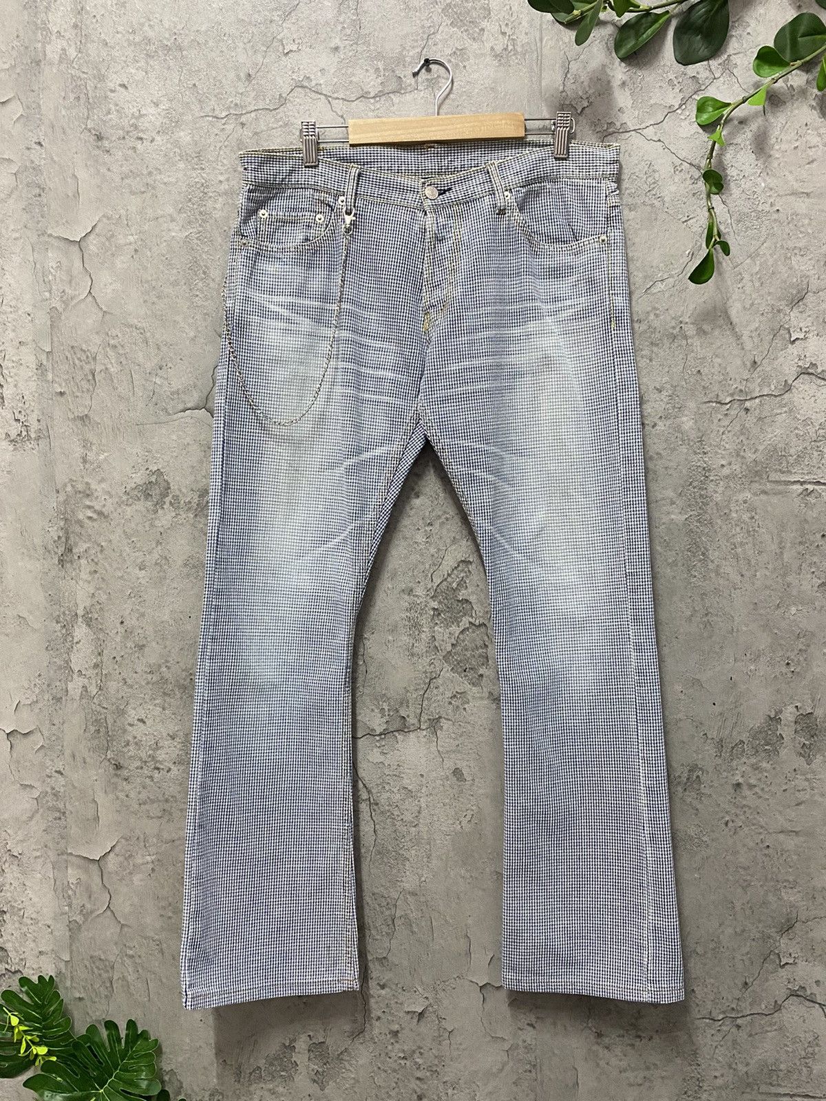Hysteric Glamour Vintage Hysteric Glamour Check Flared Denim Pants Size US 32 / EU 48 - 1 Thumbnail