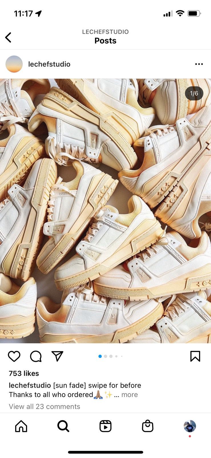 Louis Vuitton Louis Vuitton Sneakers Sun Fade Customised by Le Chef Studio Size US 8 / EU 41 - 12 Thumbnail