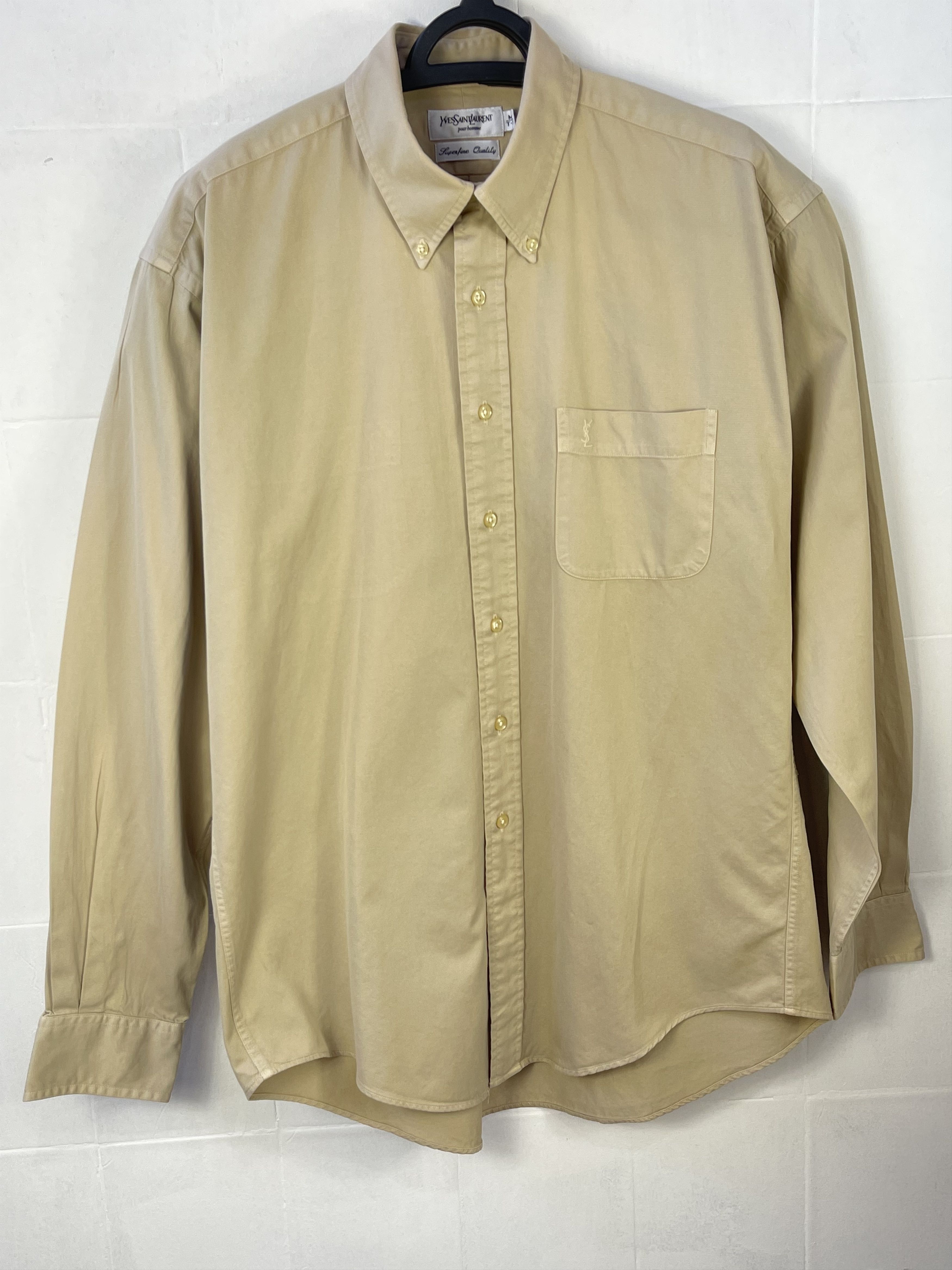 Yves Saint Laurent 🔥 Ysl vintage shirt beige rare size M cotton Size US M / EU 48-50 / 2 - 1 Thumbnail