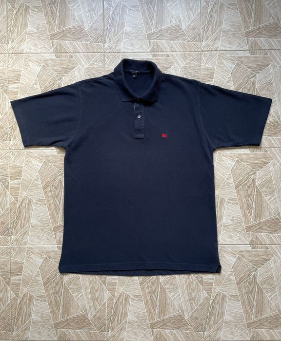 Vintage Vintage Burberry Polo Shirt Nova Check L Navy Blue | Grailed