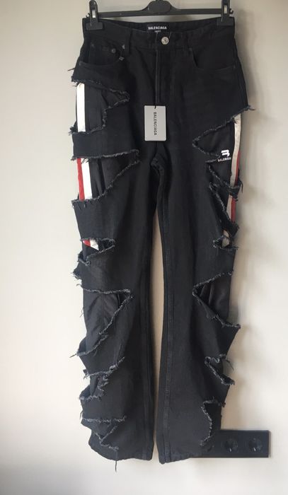 Balenciaga BALENCIAGA HYBRID SLASHED DENIM JEANS | Grailed