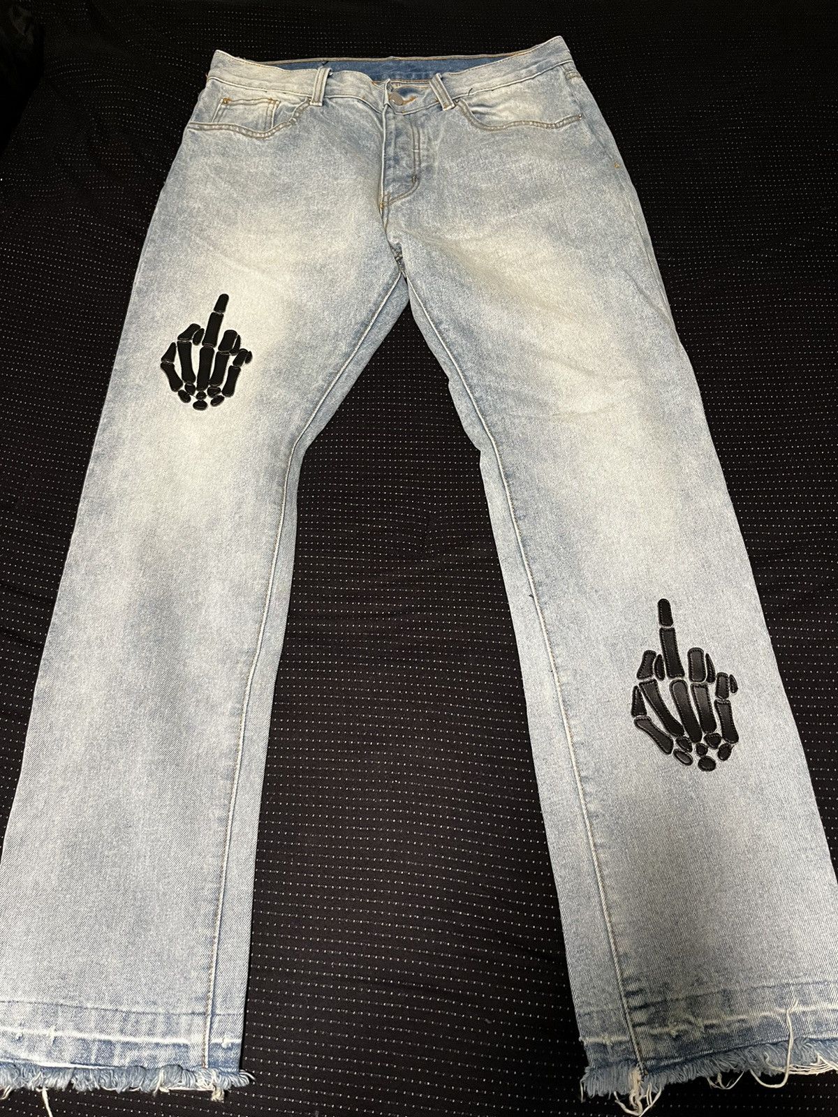 MNML MNML Skeleton Middle Finger Denim | Grailed MNML MNML Skeleton Middle Finger Denim | Grailed