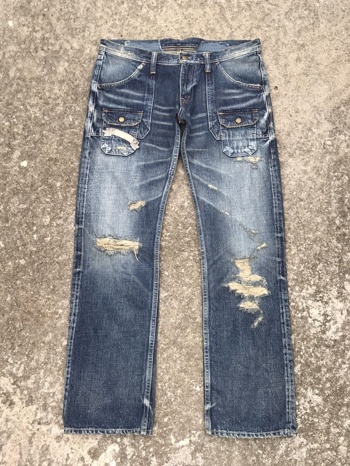 TMT Made In Japan TMT Selvedge Distressed Bushpant Denim Size US 32 / EU 48 - 1 Thumbnail