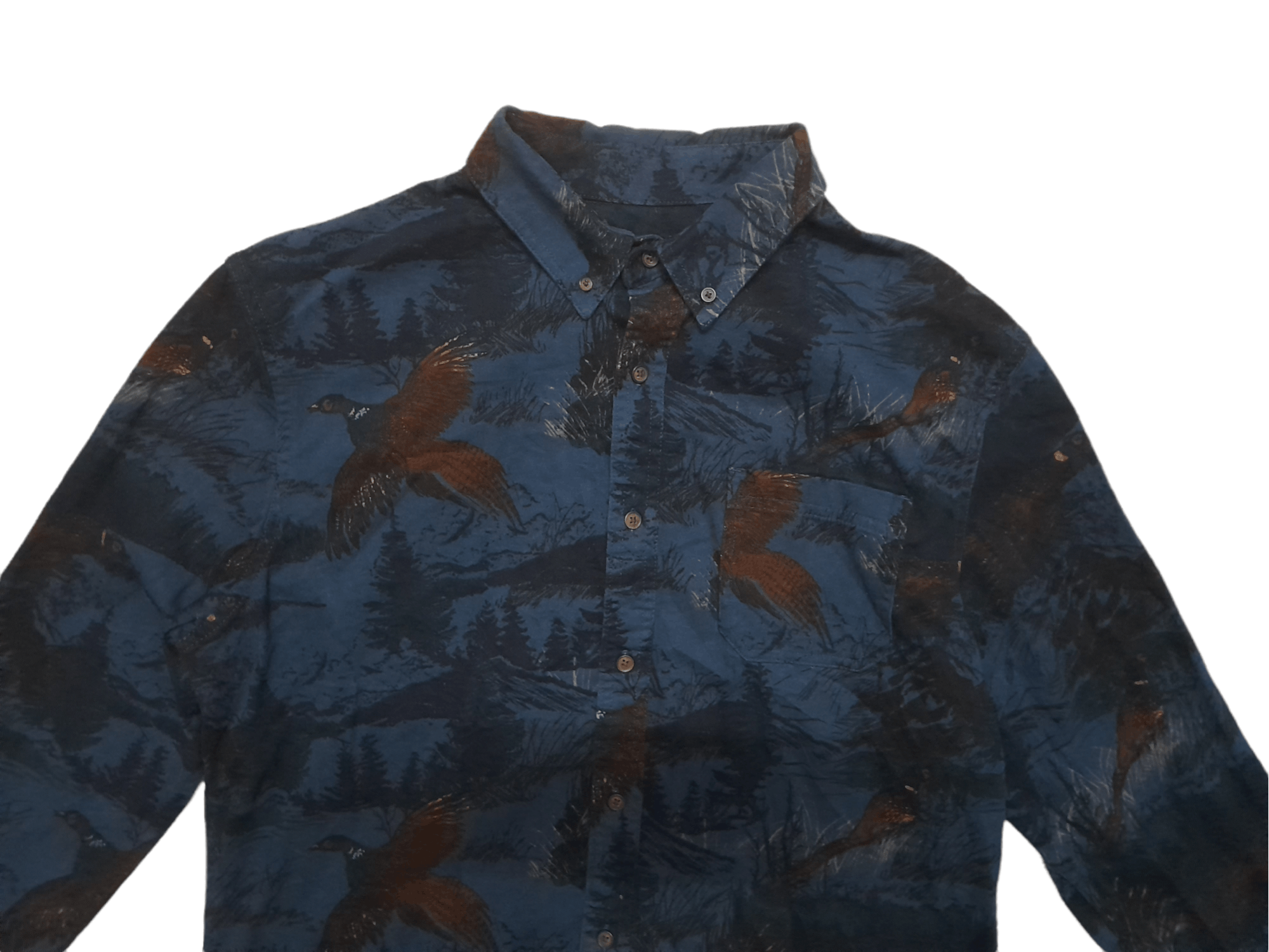 Croft & Barrow Croft & Barrow Full Print Button Down Shirt Phoenix (E108) Size US M / EU 48-50 / 2 - 2 Thumbnail