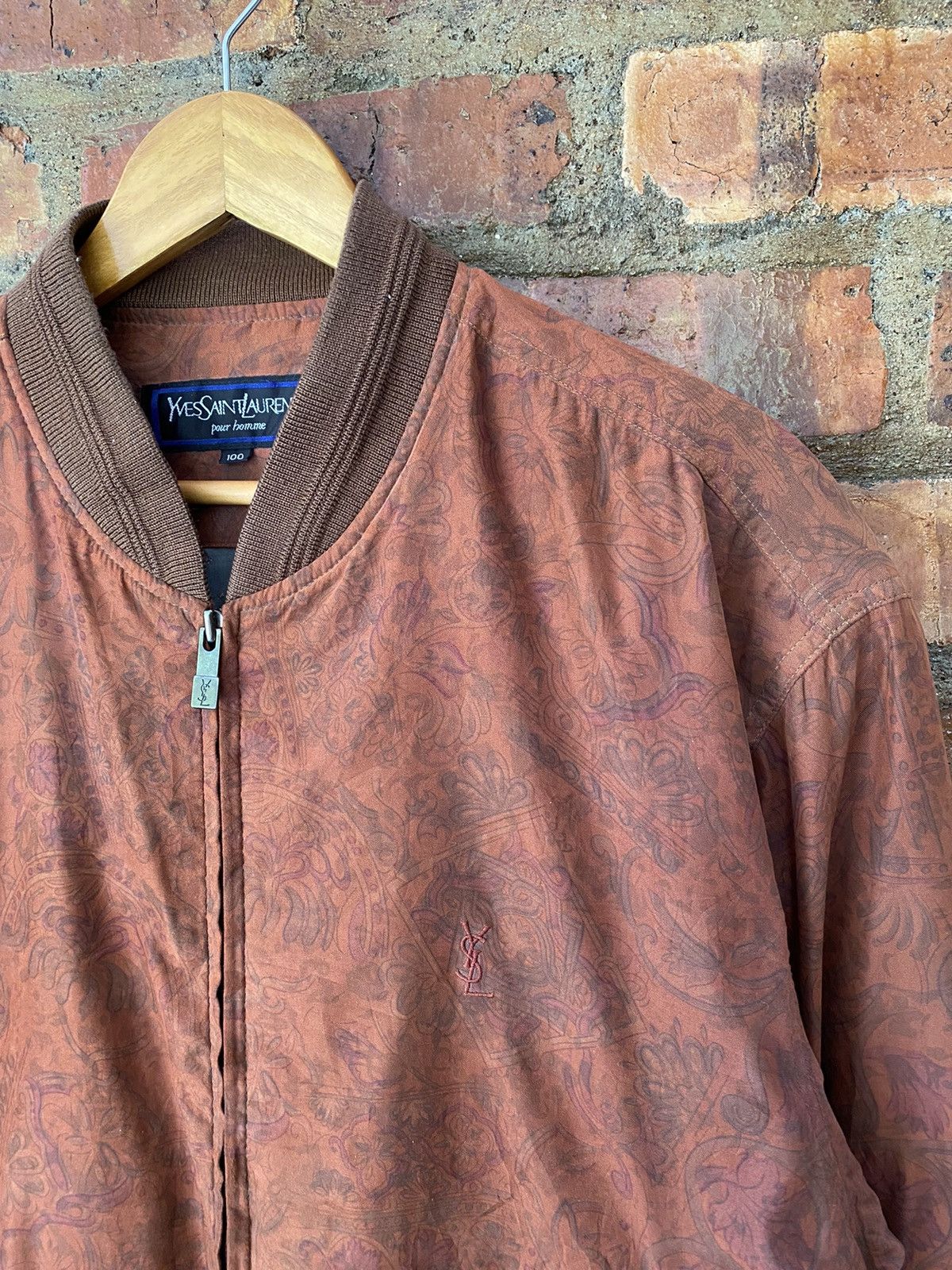 Yves Saint Laurent 90s YSL floral classic bomber jacket Size US L / EU 52-54 / 3 - 4 Thumbnail