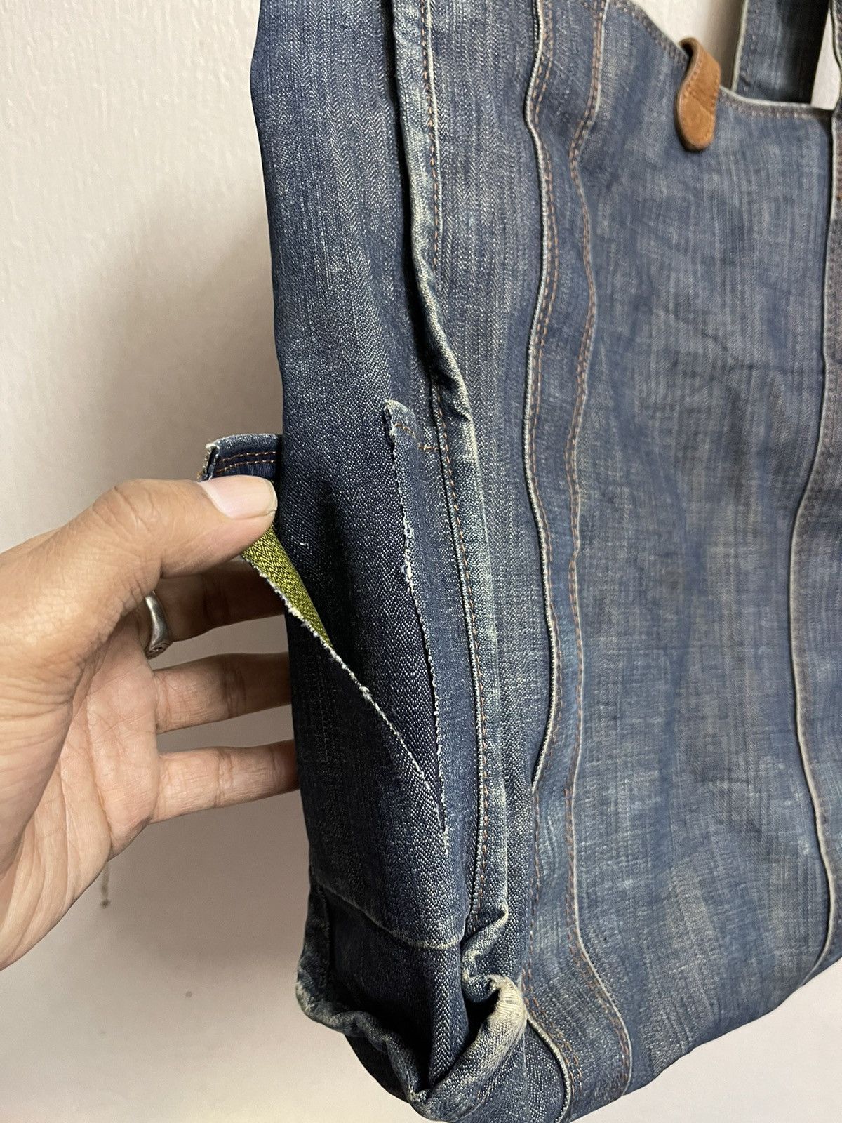 Japanese Brand INED denim Tote bag Size 38 - 3 Thumbnail