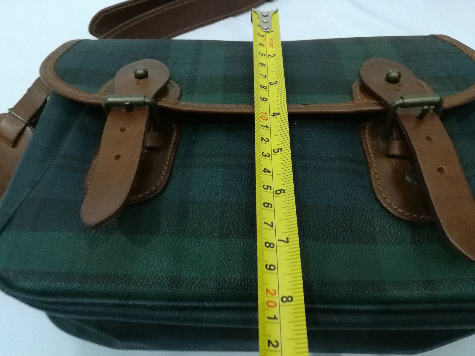 Leather POLO Ralph Lauren Vintage Plaid Leather Messenger Size ONE SIZE - 7 Thumbnail