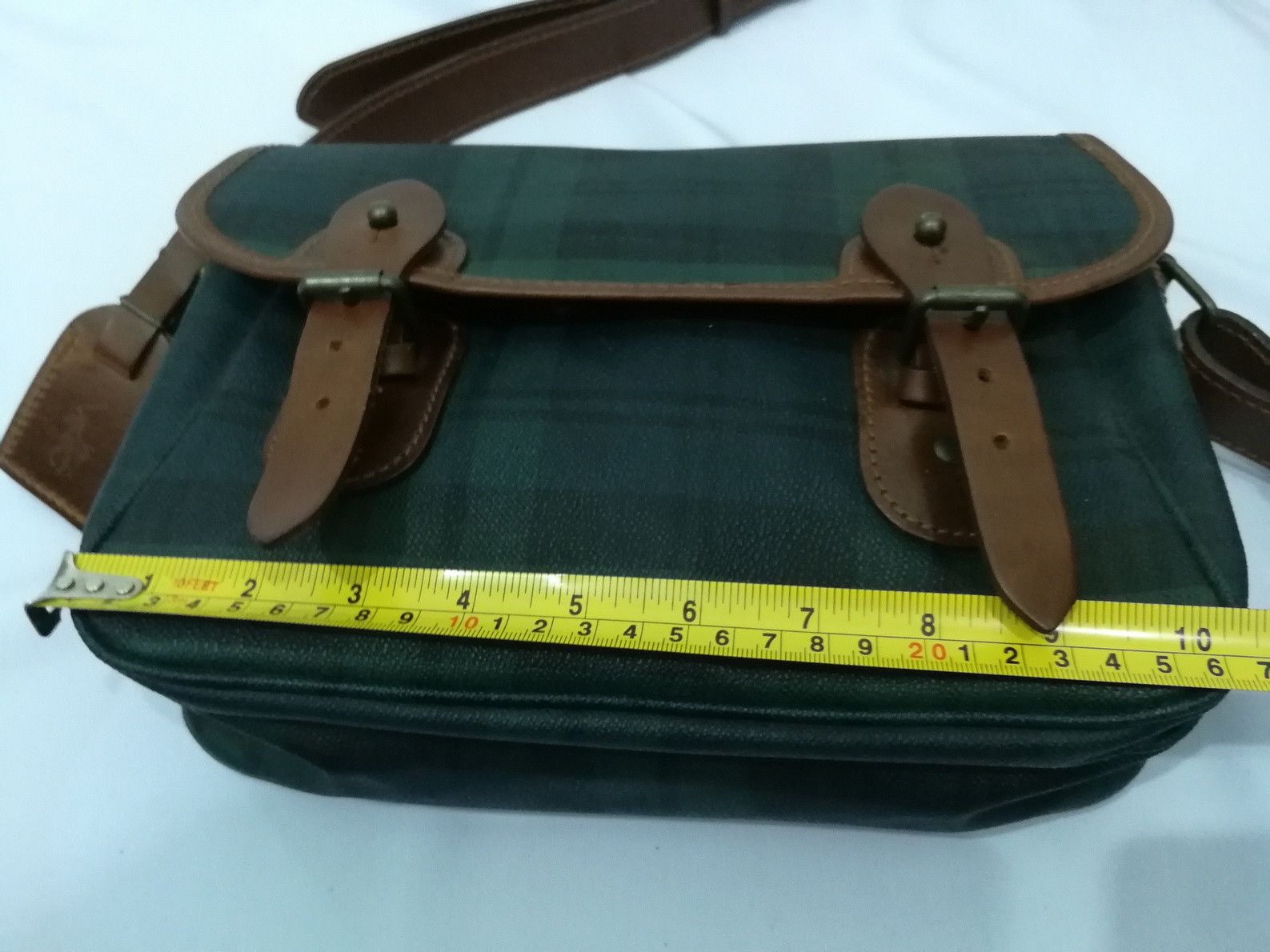 Leather POLO Ralph Lauren Vintage Plaid Leather Messenger Size ONE SIZE - 6 Thumbnail