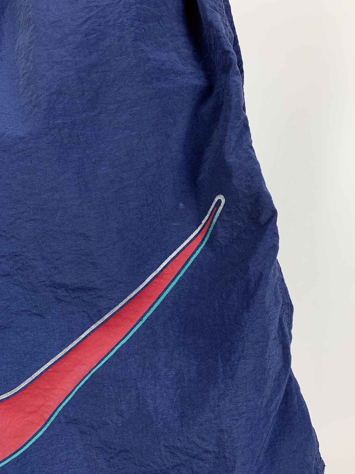 Nike 90s Vintage Nike Big Logo Swoosh Navy Blue Shorts Made in UK Size US 32 / EU 48 - 6 Thumbnail