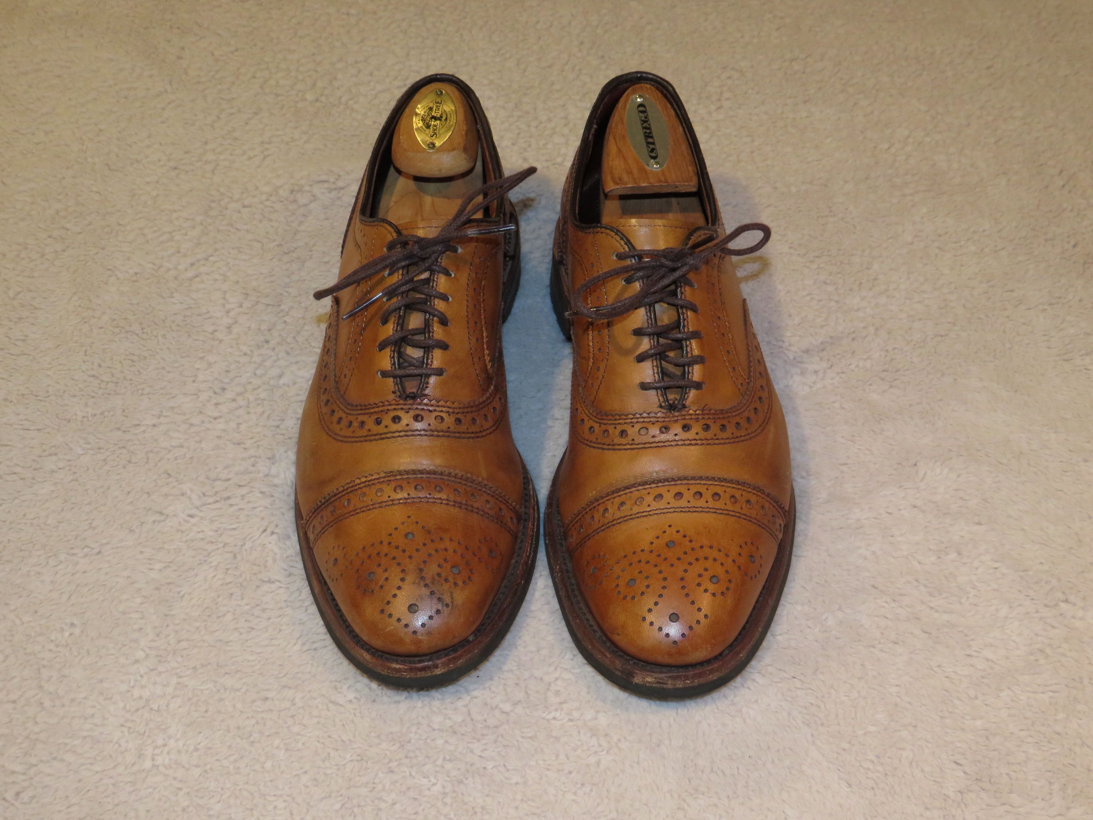 Allen Edmonds Strand Brown Leather Danite Medallion Cap Toe Wingtip 7