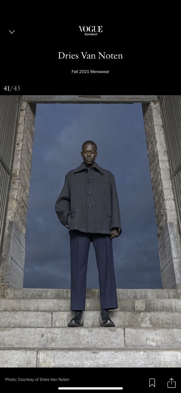 Dries Van Noten AW21 Grey felted wool coat Size US M / EU 48-50 / 2 - 1 Thumbnail