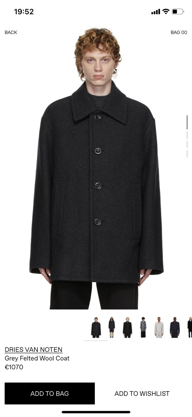 Dries Van Noten AW21 Grey felted wool coat Size US M / EU 48-50 / 2 - 7 Thumbnail